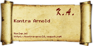 Kontra Arnold névjegykártya